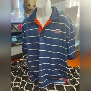 GUC Stitches Mets‎ blue with white stripes short-sleeve Polo XL